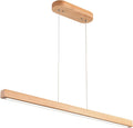 59" Wood Linear Pendant Light Fixtures Led Dining Room Chandelier Linear Kitchen Island Hanging Lights Dimmable Modern Pendant Light for Dining Room Kitchen Island Pool Table Lights Natural