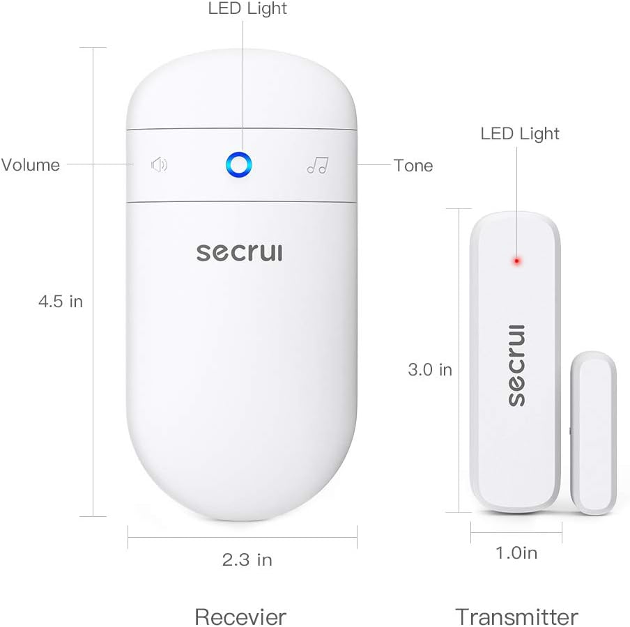 SECRUI Door Chime, Door Open Sensor Chime for Business/Home When Entering, Adjustable Volume, Easy Installation, 400ft Range, 52 Chimes, M508+D7