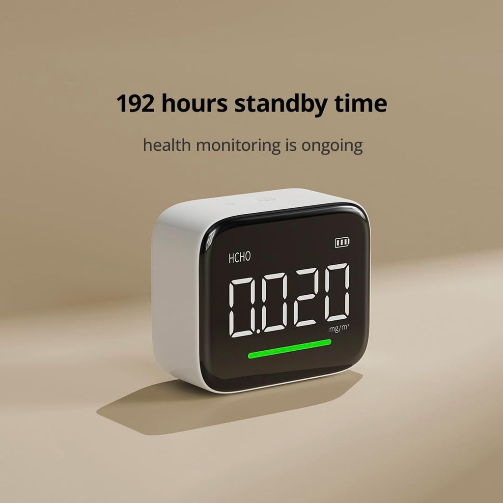 Formaldehyde Detector, Dual Platinum Sensor 0.001mg/m³ Accuracy, 4-in-1 Air Quality Monitor for HCHO/Hum/Temp with LED Display, USB-C Rechargeable for Office, Home, Nursery