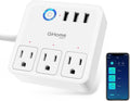 GHome Smart Power Strip Surge Protector 10A, Smart Plug That Works with Alexa & Google Home, 6 in 1 WiFi Outlets with APP Control, White Extension Cord 2.4G WiFi Only, ETL FCC Listed, No Hub Needed