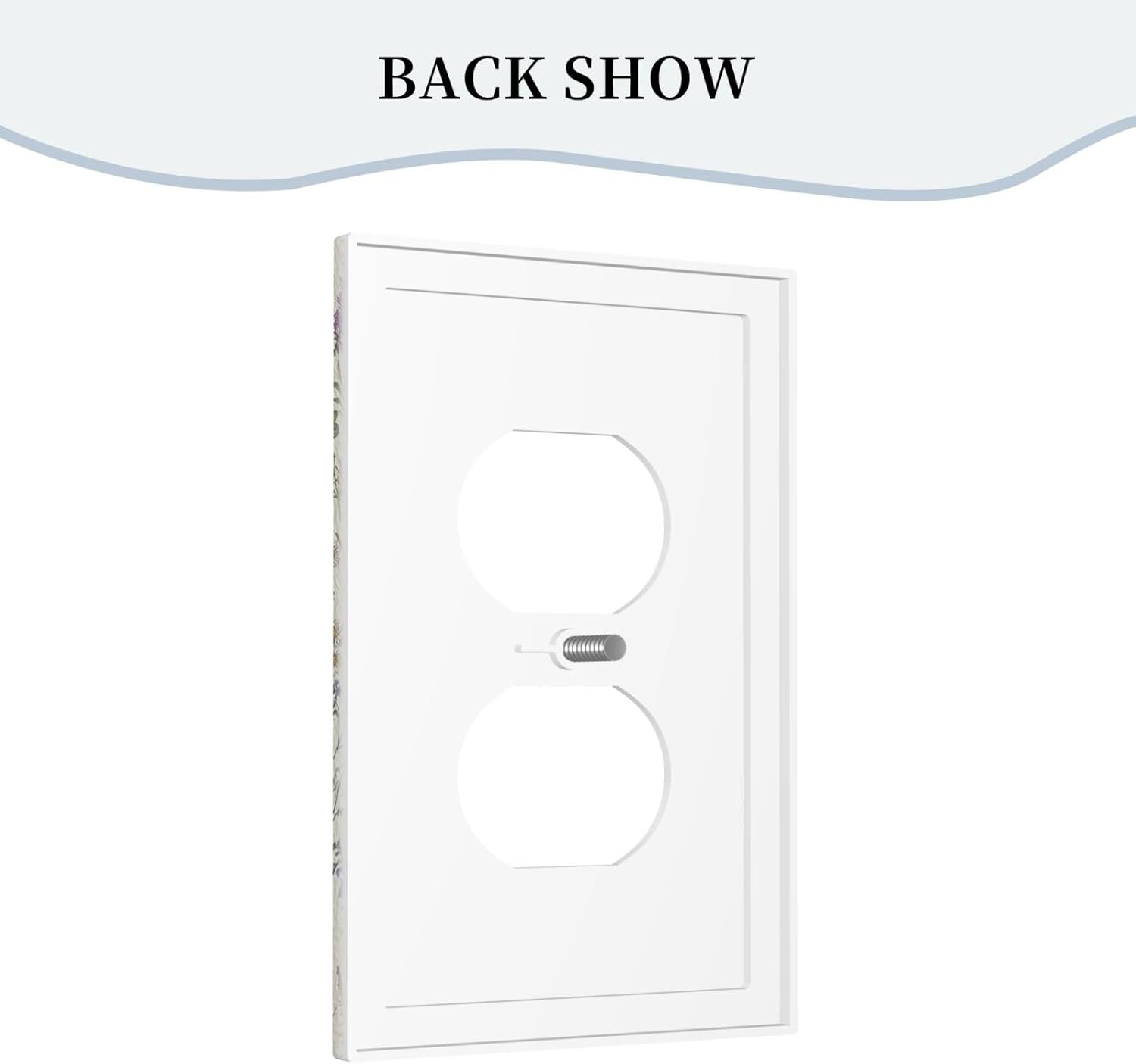 Decorative Switchplate Covers Beige Background Boho Red Flowers Plant Leaf Single Duplex Wall Plate Covers Light Switch Cover 1 Gang Outlet Plate Electrical Faceplate for Country Bedroom Decor