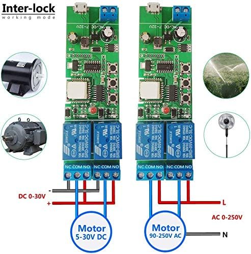 Wireless Jog Relay momentary/self-Locking Switch Module DIY Smart Home Remote Control WiFi Relay Switch Ewelink App Compatible with Alexa Echo Google Home IFTTT (DC2)