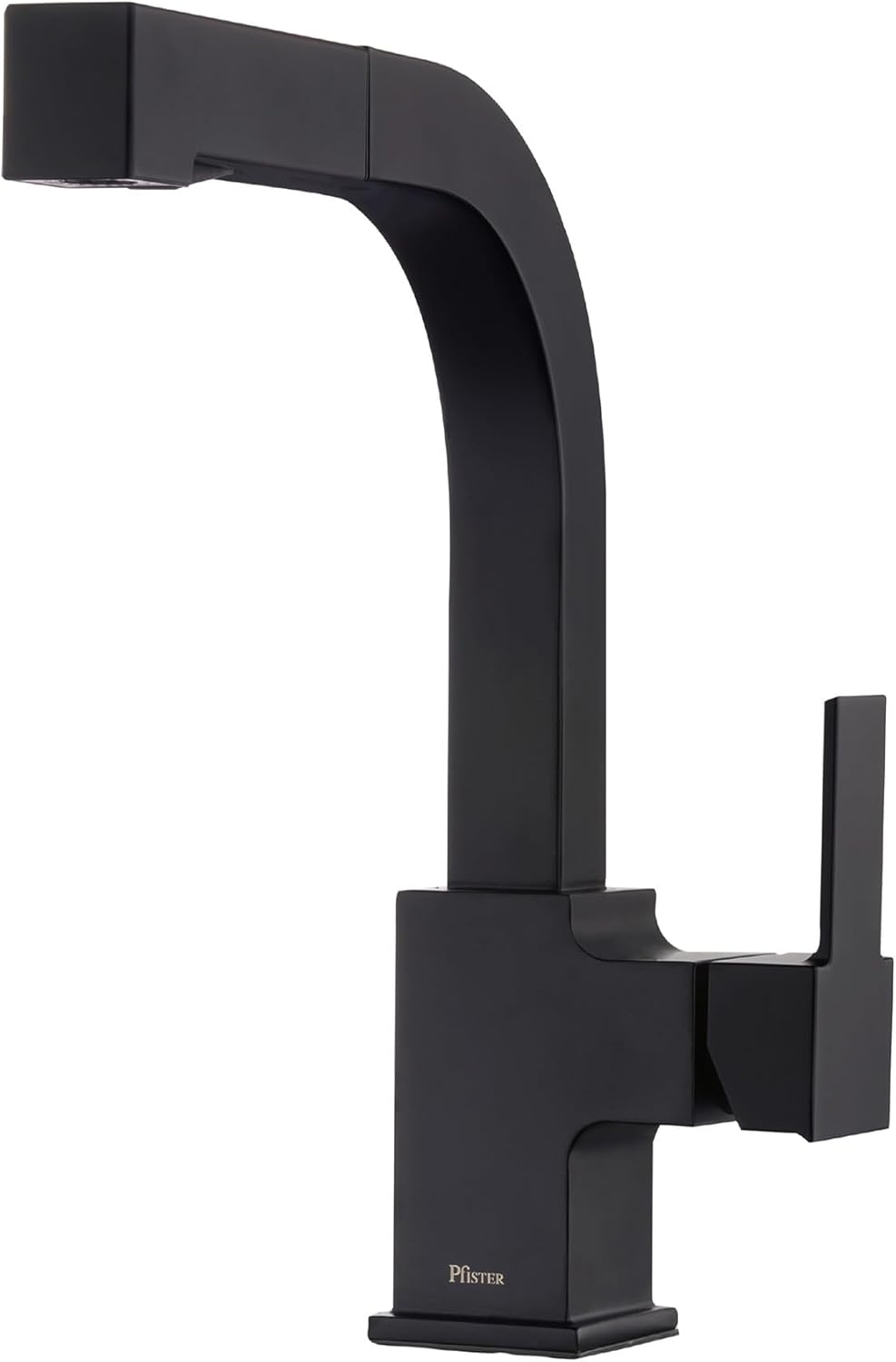 Pfister Arkitek Kitchen Faucet with Pull Out Sprayer, Single Handle, High Arc, Matte Black Finish, LG534LPMB