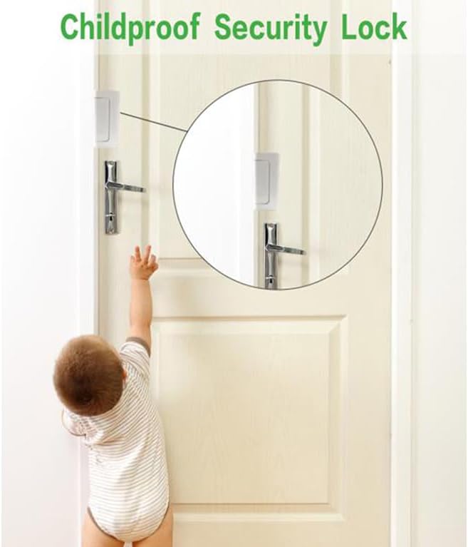 Door Reinforcement Lock with Screws, Add Extra Home Security Door Latch Safety Childproof Door Lock for Inward Swing Door Night Lock Withstand 800 Lbs (4 Pack)