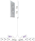 Sleek Socket Original & Patented Ultra-Thin Outlet Concealer with Cord Concealer Kit, Flat Extension Cord with Multi Outlets Power Strip, Ideal for Home Improvement, Hide Bulky and Messy Cords