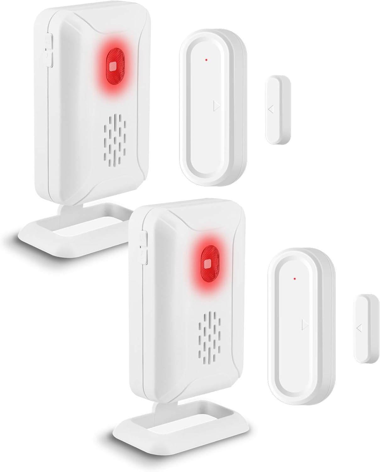 GreenCycle Wireless Door Open Chime, Battery Operator Wireless Door Chime, with 600Ft Range 36 Chimes 4 Volume Levels Adjustable LED Display for Business/Home/Office/Store (2 Receiver 2 Sensor)