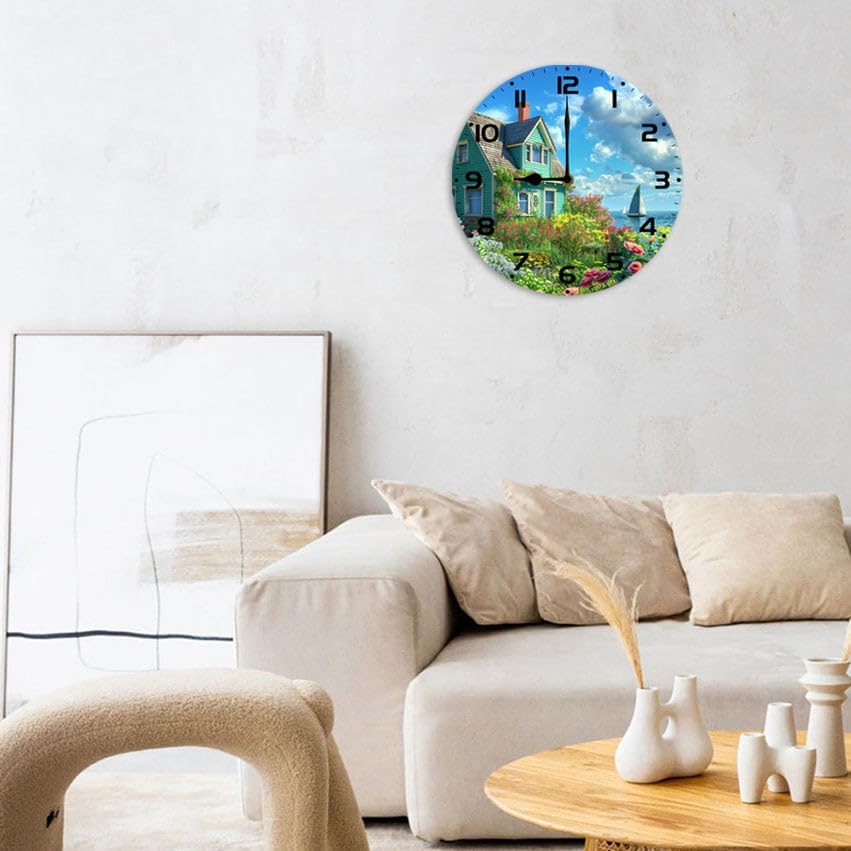 10 in Elegant Kimono Beauties -125 Wood Wall Clock – Digital Time Display, Smart Home Compatible for Bedside or Workspace