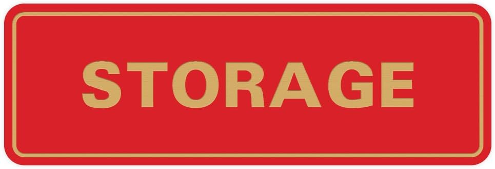 Standard STORAGE Door/Wall Sign - Red/Gold - Large (1 Pack)