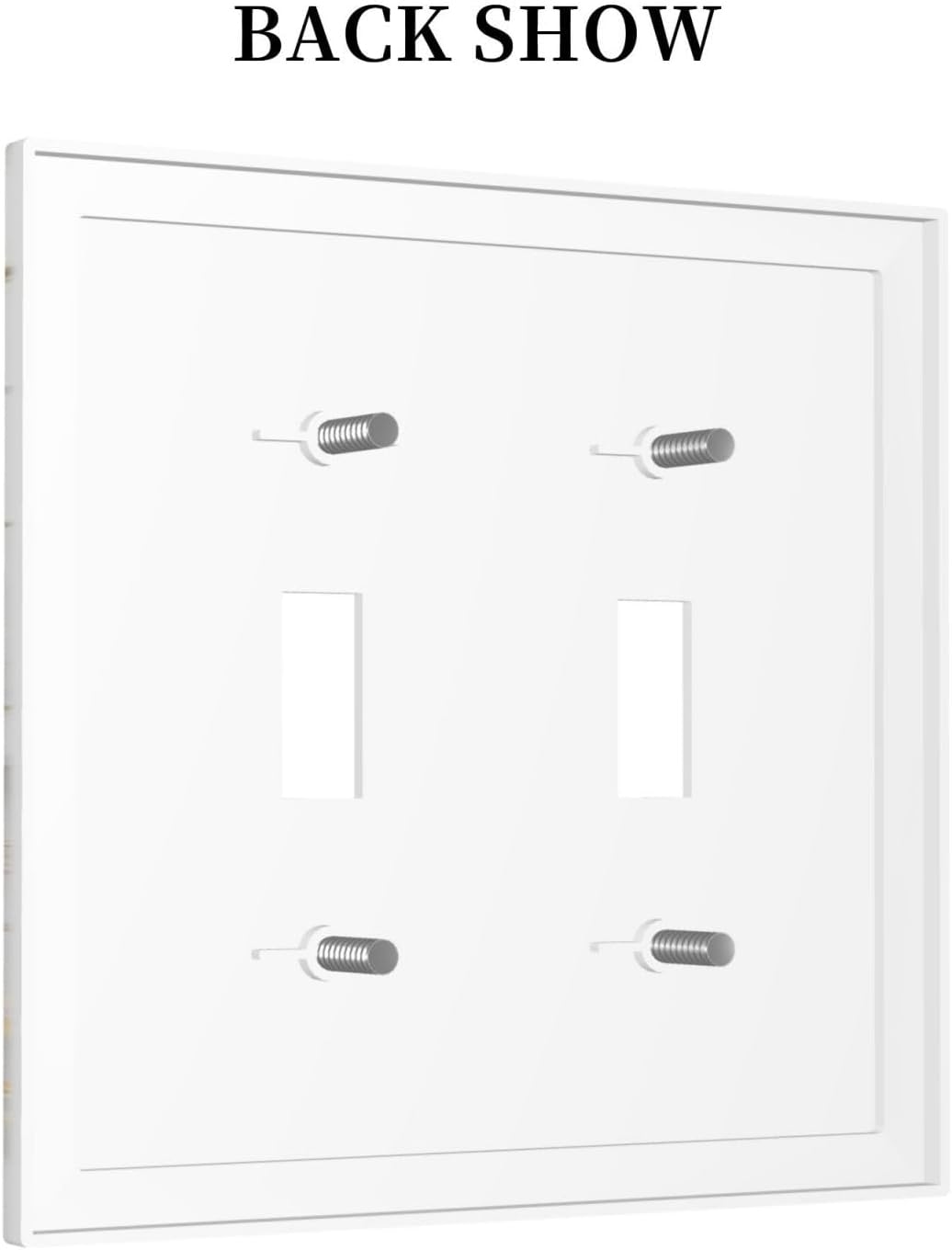 Decorative Switch Plates Marbling Style White Background Gold Gray Stripes 2 Gang Double Toggle Outlet Light Switch Cover Wall Plate Electrical Faceplate For Bathroom Kitchen Decor