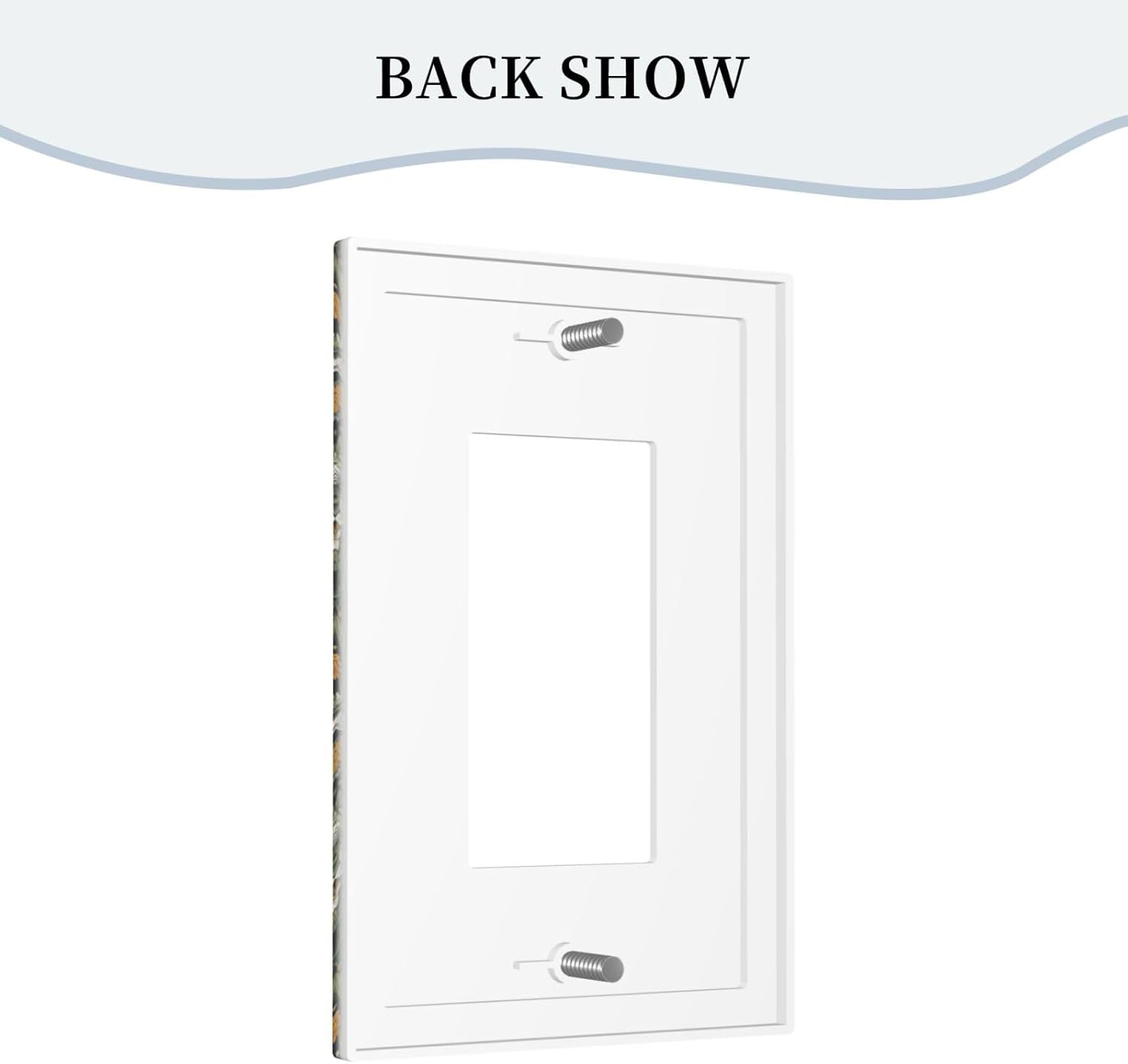 Decorative Outlet Covers Rustic Green Leaf White Daisy Yellow Floral 1 Gang Rocker Light Switch Cover Plate Single Decora Light Switch Covers Wall Plate Faceplate for Bedroom Home Decor