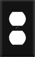 ENERLITES Duplex Receptacle Metal Wall Plate, Outlet Cover, Corrosion Resistant, Standard Size 1-Gang 4.50" x 2.76", Powder Coated Stamped Steel, 7721-BM, Black Matte