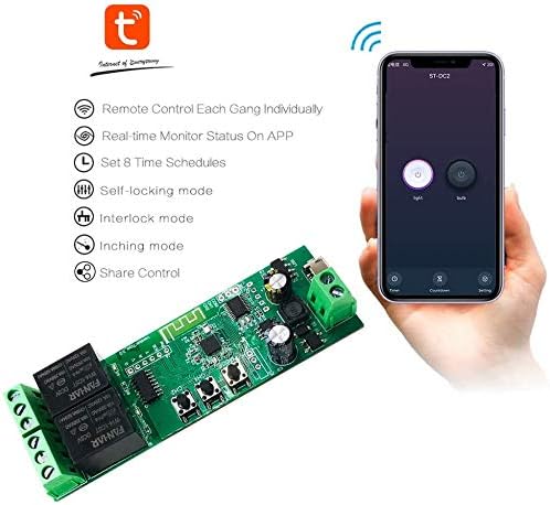 2-Channel WiFi Smart Switch Relay Module, TUYA/Smart Life App for Smart Home Remote Control, Momentary Time Adjustable, Compatible with Alexa/Google Assistant