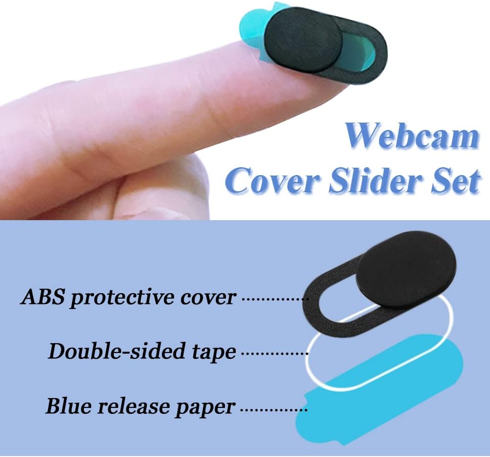 Mesee 50 Pieces Webcam Cover Slider, 0.027-Inch Ultra Thin Web Camera Protective Privacy Covering Slide Stickers for Computer, Laptop, MacBook Pro/Air, iPhone, Tablet, PC, iPad, iMac