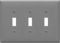 ENERLITES Triple Light Switch Wall Plate, Toggle Switch Plate, 3-Gang Gloss Finish, Mid-Size 4.88" x 6.77", Unbreakable Polycarbonate Thermoplastic, UL Listed, 8813M-GY, Gray