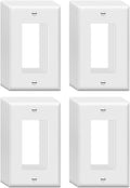 Mid-Size Decorator Wall Plates 1-Gang 4.89" x 3.12" Switch Outlet Electrical Cover Plate Unbreakable Thermoplastic Faceplate for Light Receptacle Outlet Switch, White (20 Pack)