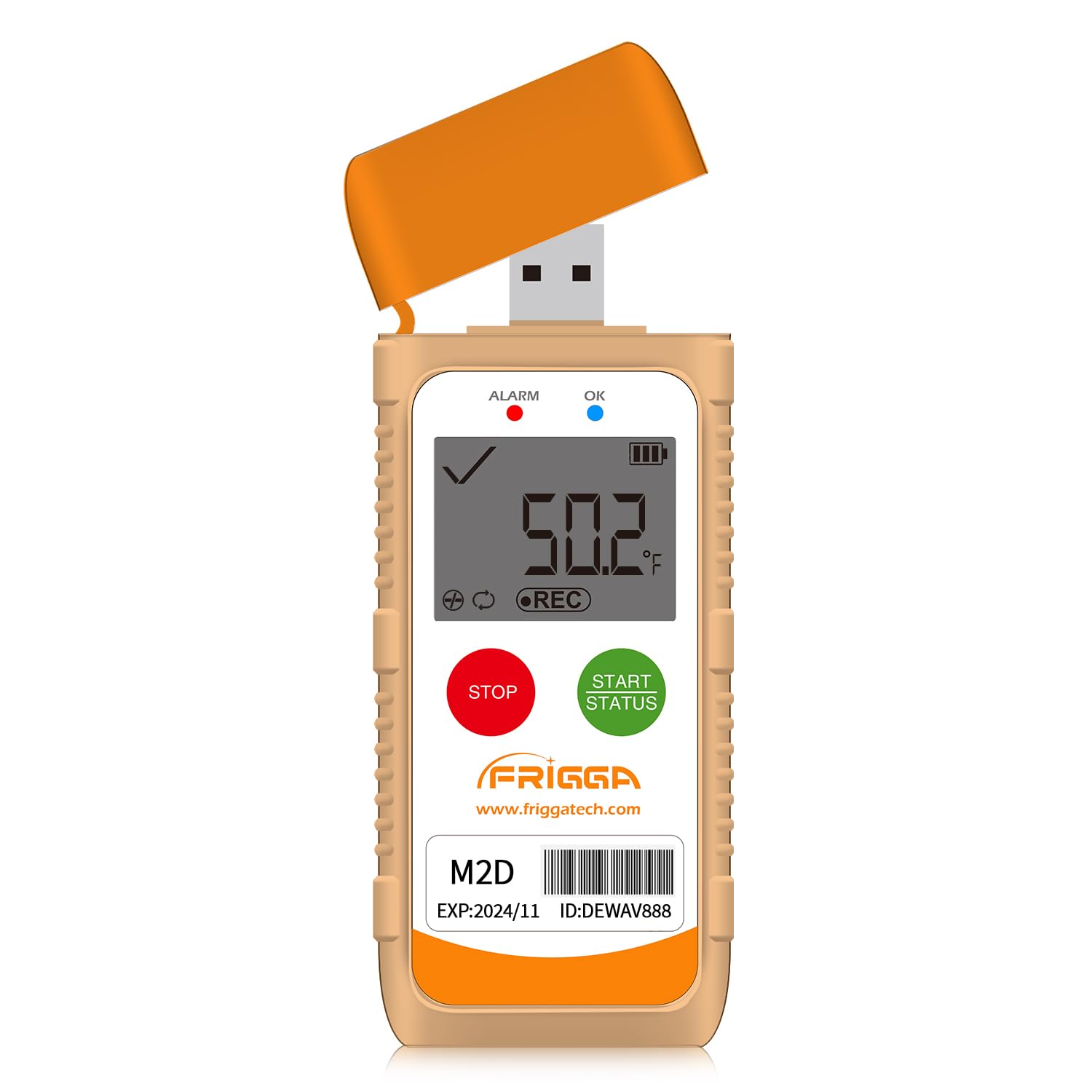 Frigga M2D Reusable Temperature Data Logger Multi-Use USB Digital Temperature Recorder 14400 Points High Accuracy Refrigerator Thermometer Logger PDF CSV Report