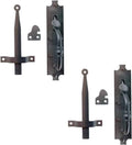 Renovators Supply Manufacturing Black Cast Iron Norfolk Door Latches Traditional Gate Or Door 8" Tall Thumb Latches Black Powder Coated Two Sided Gate Latch Locks with Mounting Hardware Pack of 2