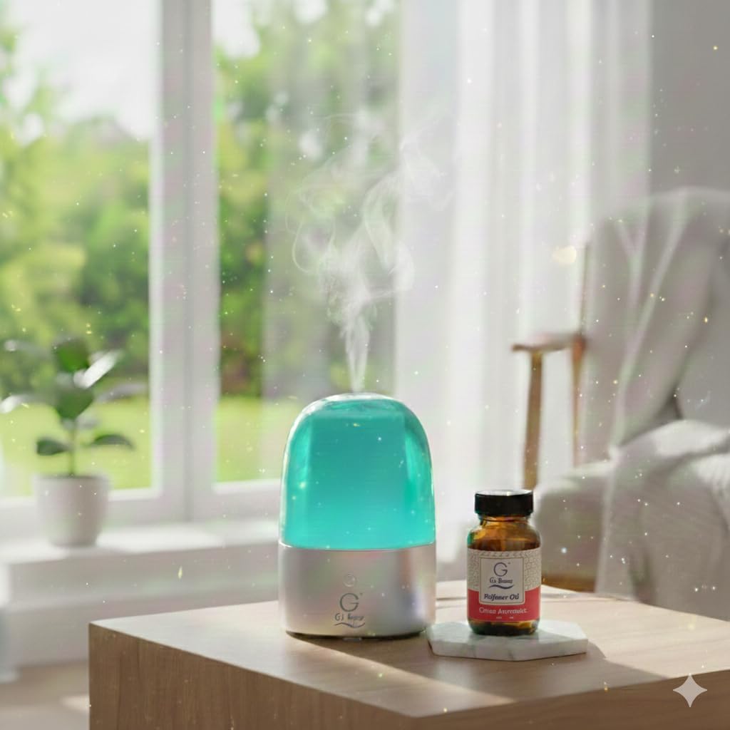 G's Breeze Smart Aroma Diffuser with 60ml Citrus Aromatic Scent Refill – Bluetooth & Wi-Fi App Control, LED Lighting, Adjustable Intensity, Long-Lasting Fresh Zesty Citrus Fragrance for Home or Office