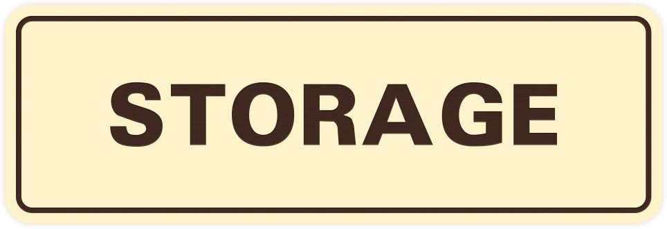 Standard STORAGE Door/Wall Sign - Ivory/Dark Brown - Medium (1 Pack)