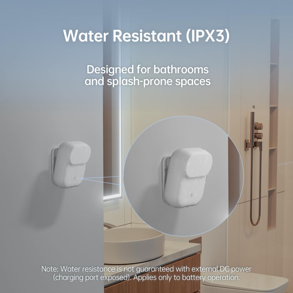 Wireless Human Presence Sensor LWR01, mmWave Radar, Occupancy & Motion Sensor, Battery-Powered, IPX3 Water Resistant, Matter Over Thread, Requires Thread-Compatible Smart Home Hub/Router