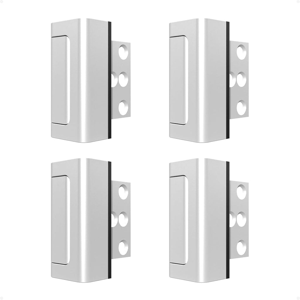 4Pack Home Security Door Reinforcement Lock Childproof, Door Locks for Kids Safety, Door Lock Latch Stopper for Front Door Inside Top of Door, Aluminum Construction Finish