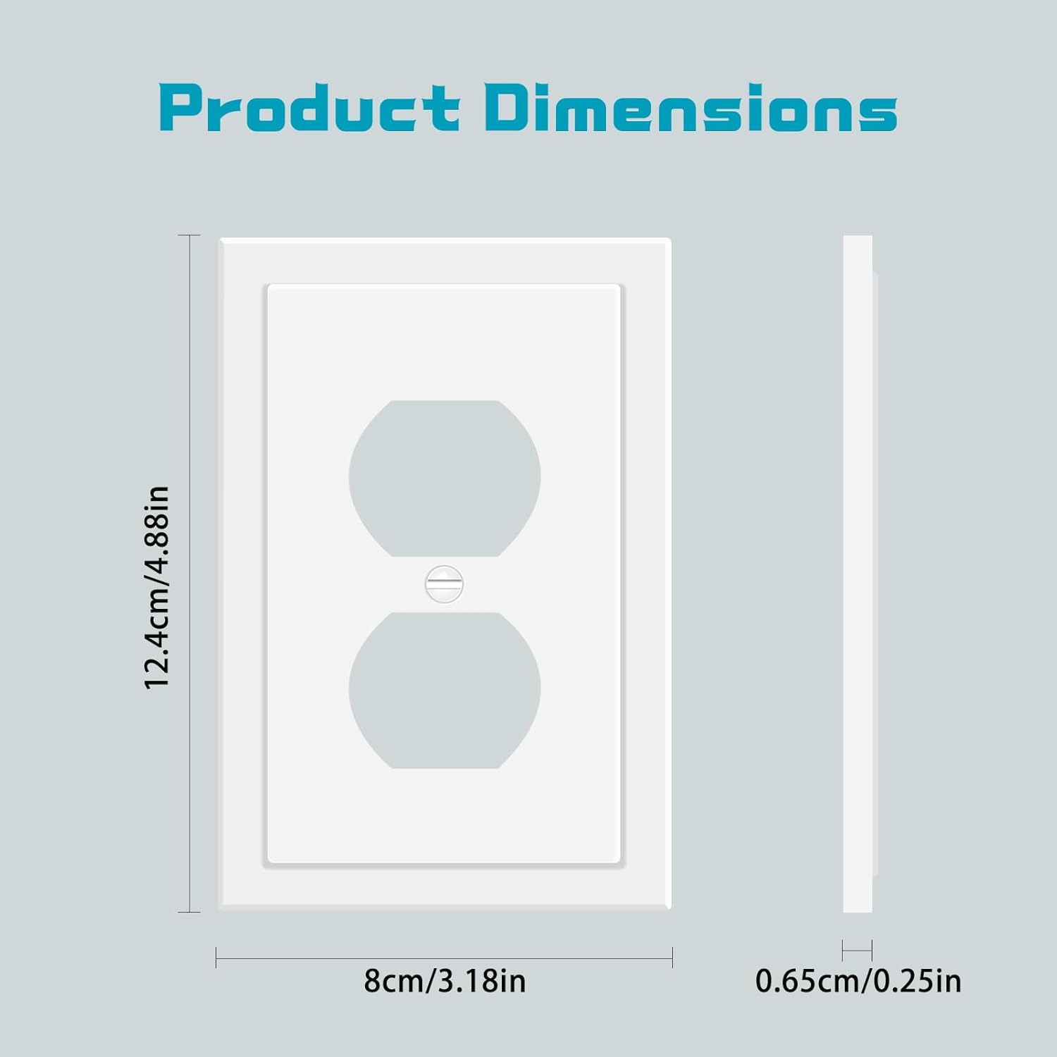 Outlet Covers Wall Plate Electrical Outlet Cover Plates Dual Receptacle Outlet Faceplate for Light Switches, Smart Switch, GFCI, Dimmers, Receptacle, USB Outlet (4 Pack, 1-Gang 4.88X3.18 Inch)