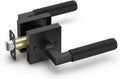 Asidrama 1 Pack Black Passage Door Handles, Door Lever with Door Knobs Indoor for Bedroom or Bathroom, Heavy Duty Door Handles Interior with Locks for Left Right Sided Doors 098