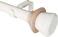 Nordic Style White Single Curtain Rod Set with Decorative Finials, 36-72 inch, Standard Single Drapery Rod for 1 Pack, 1 Inch diameter, Adjustable Length (36-72'', White)