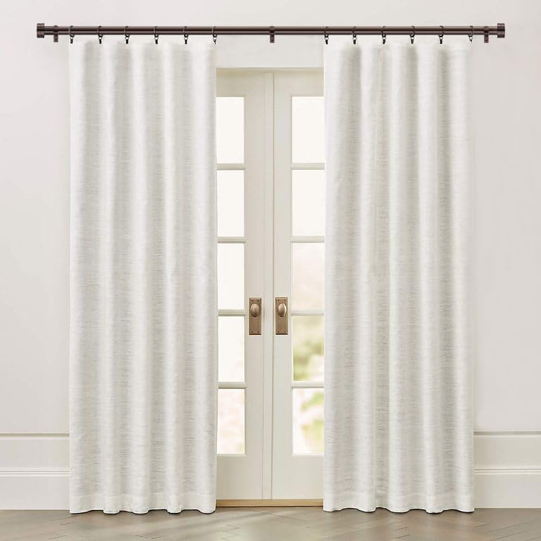 Adjustable Curtain Rods-18 to 144 Inches,1 Inch Modern Metal Drapery Rods, Adjustable Heavy Duty Curtain Pole with Simple End Caps