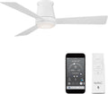 WAC Lighting Hug 3 Blades Aluminum Smart Flush Mount Ceiling Fan in Matte White