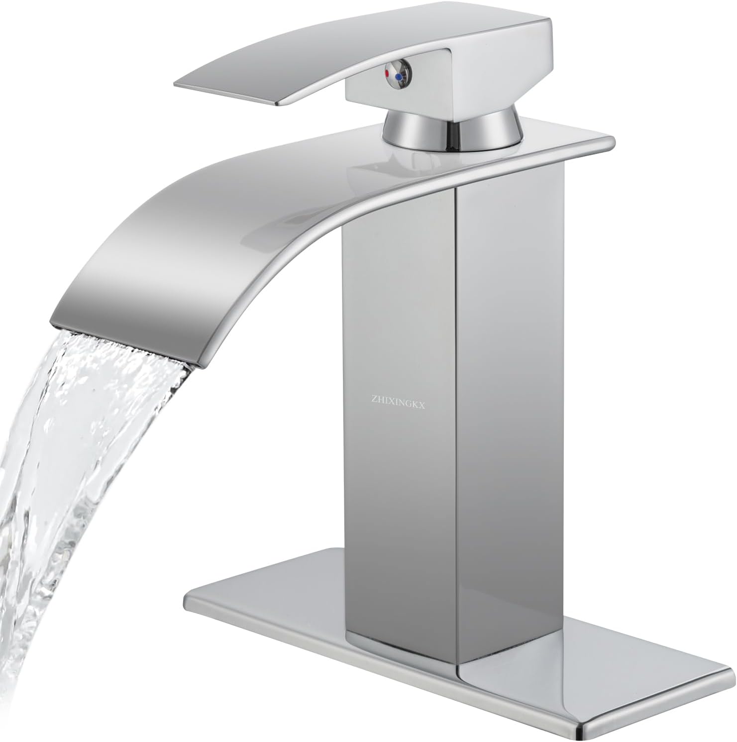 Waterfall Bathroom Faucet, Modern Bathroom Sink Faucet Suit for 1&3 Hole,Single Handle Commercial Sink Faucet,Chrome