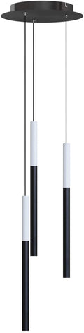 ALTAIR 3 Mini Pendant Lighting White-Black - LED Hanging Light Fixture for Kitchen Island, Bar, Foyer - Cluster Pendants - Dimmable, Adjustable Wire, Lamp Bulb Included