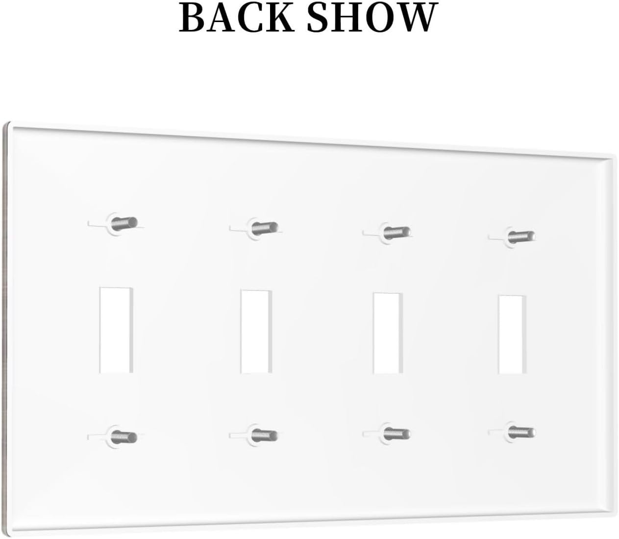 Cool Brown Wood Style Vintage Rustic Print Light Switch Covers Quad Toggle Electrical Faceplate 4 Gang Wall Plate Decorative Switch Plates for Farmhouse Home Decor
