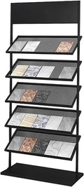 5-tier Floor Tile Display Stand, Retail Display Rack for Tile, Building Material Swatch Sample Storage Holder for Exhibition Hall Trade Show Vendor Events(Black, Height-59in)
