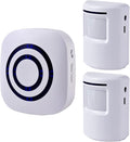Motion Sensor Alarm - Seanme Wireless Driveway Alarm 100m Long Distance Signal Transmission, Home Security Alarm System Motion Sensor Doorbell with 38 Chime Tunes (1 reciver and 2 Sensor)