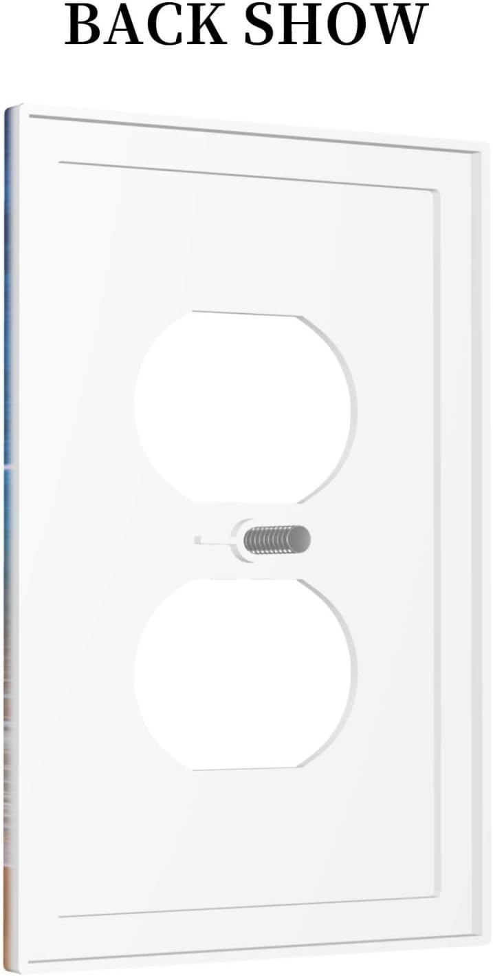 Blue Sea Ocean Beach Waves 1 Gang Duplex Receptacle Switch Wall Plate Decorative Switchplate Outlet Covers Electrical Plug Cover Faceplate for Bathroom Home Decor 5 X 3 IN
