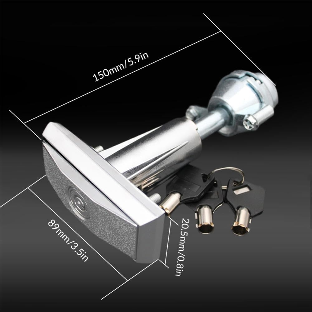 Vending Machine Key,Half Zinc and Half Aluminum T-Shaped Non Universal Anti-Theft Lock Core Handle Automatic Water Vending Machine Lock,Suitable for Coin Operated Game Machines,Etc (Silver)