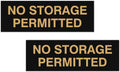 Signs ByLITA Basic No Storage Permitted Sign | Powerful Foam Tape (Black/Gold) - Large 2 Pack