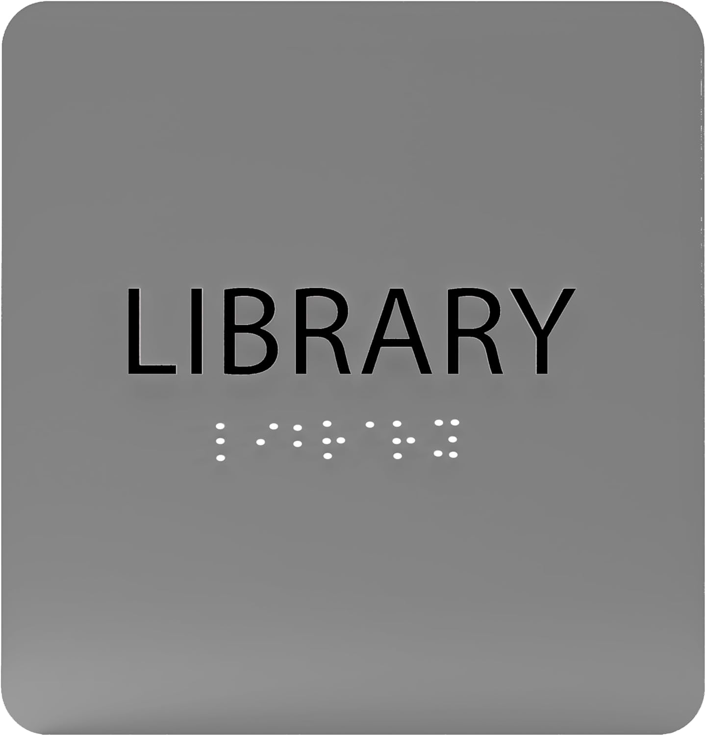 6" X6" Library Sign - ADA Compliant Tactile Graphics Grade 2 Braille Text Acrylic Wall Sign - Quiet zone, Information Convey, Group Study Room Door Signs for Office, School, Home