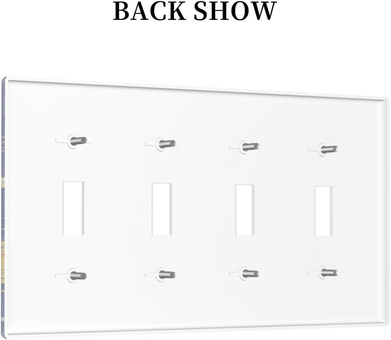 Stars Starry Night Sun Moon Planet Constellations Light Switch Covers Quad Toggle 4 Gang Wall Plate Decorative Switch Plates Electrical Faceplate for Bedroom Bathroom Decor