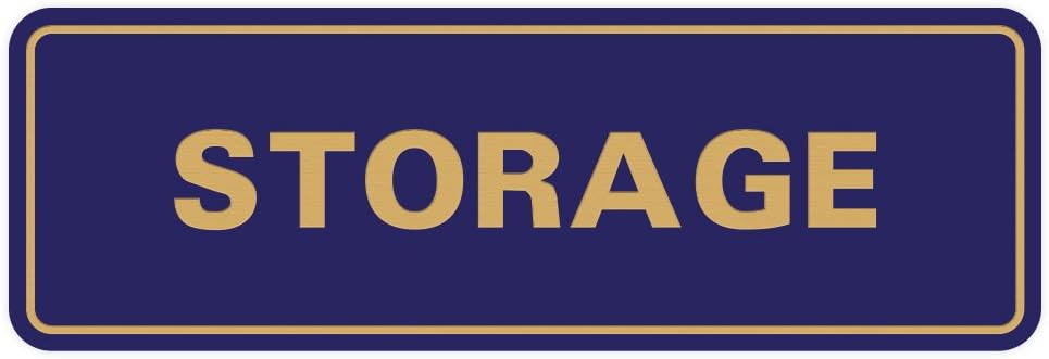 Standard STORAGE Door/Wall Sign - Blue/Gold - Large (1 Pack)