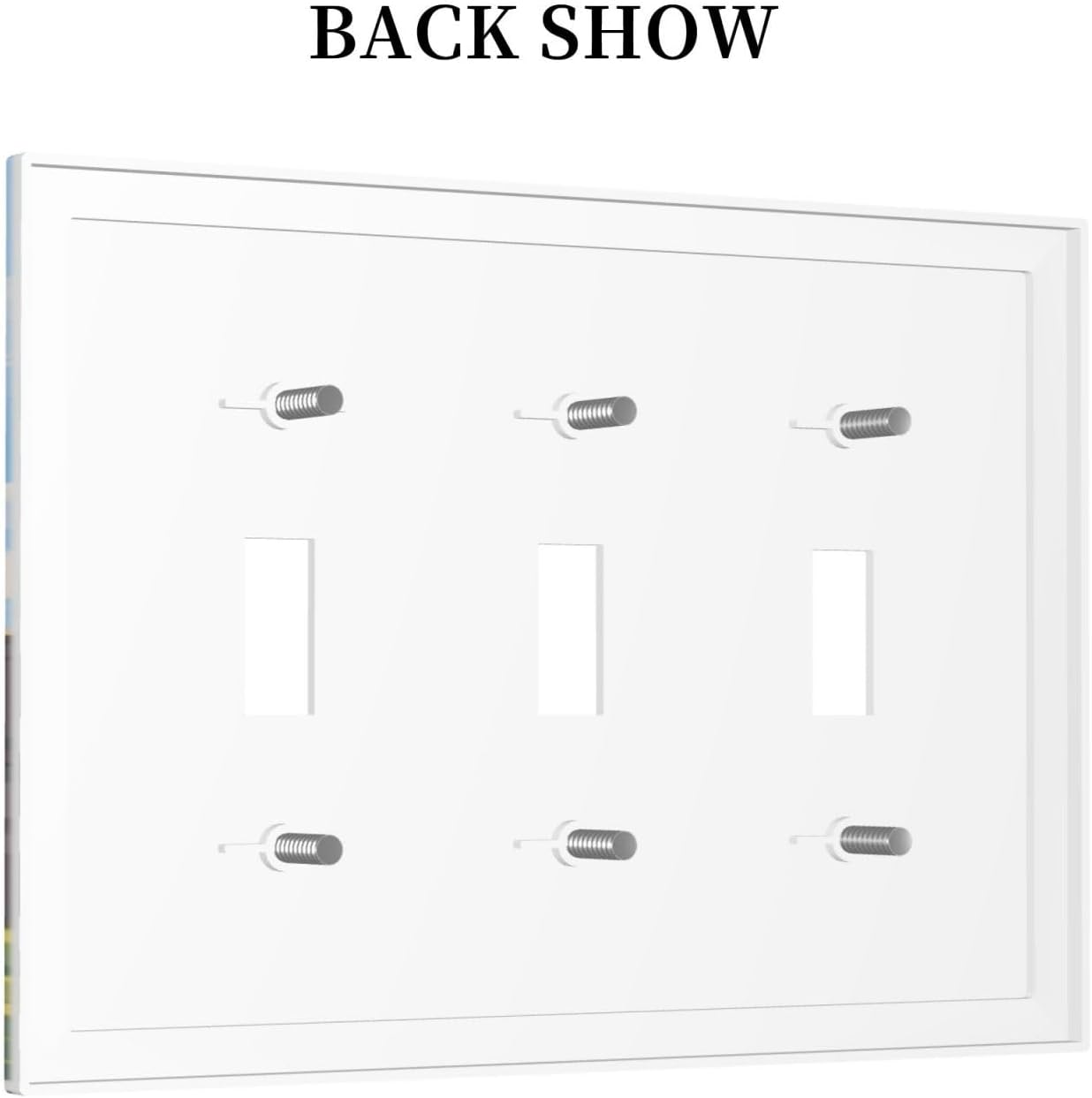 Decorative Switch Plates Orange Gray Cute Cat Sky Cloud Cat S Paw 3 Gang Wall Plate Triple Toggle Light Switch Cover Faceplate Electrical Wall Panels For Kids Room Nursery Decor
