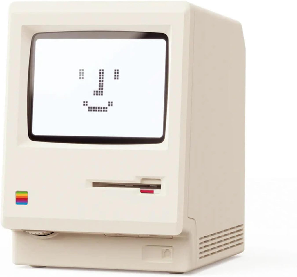 Maclock WB-8 Retro Pixel Alarm Clock, 1984 80s Computer Style Electronic Digital Clock with Large LCD Display, USB Desk Clock for Bedroom, Multiple Alarms, Calendar, Temperature, Adjustable Brightness