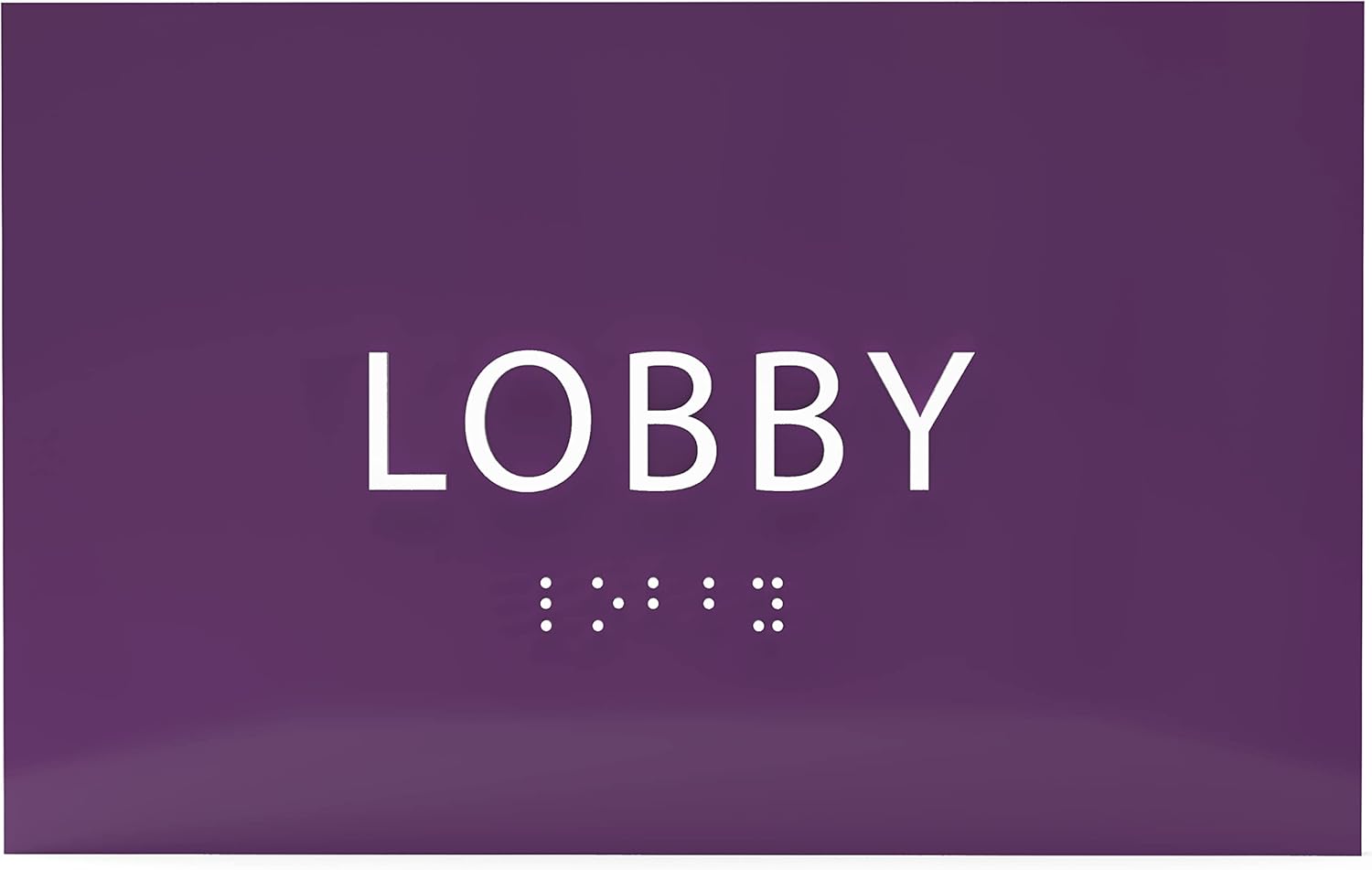 6" X4" Lobby Sign - Tactile Graphics Grade 2 Braille Text Reception Area Sign| Utility ADA Compliant Wall Mount Plastic Signs For Hospital, Offices, Businesses & Apartments