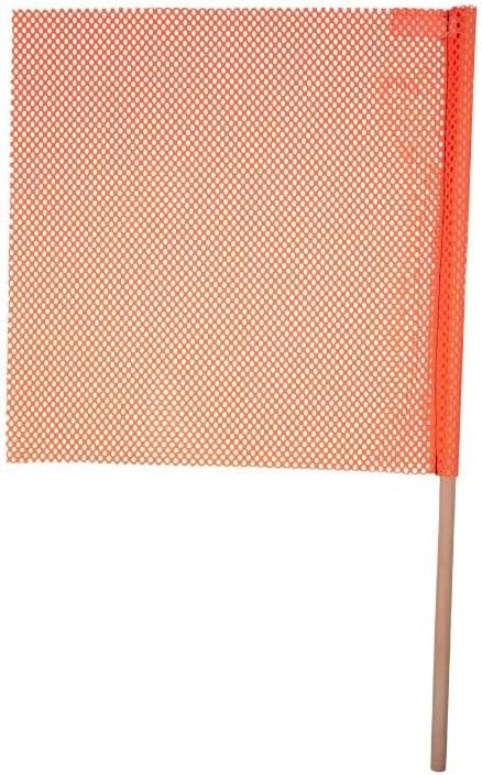 Mytee Products (8 Pack) 18"x18" Orange Safety Flags for Truck Loads w/Dowel - DOT Compliant Jersey Mesh Warning Flags on Stick for Oversize Wide Load, Construction, Road Traffic, Pedestrian Signs