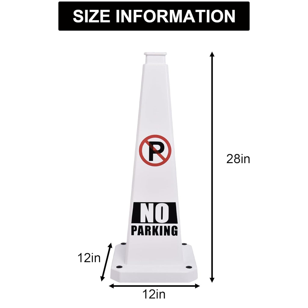 OrangeStar 3-Pack 28" No Parking Cones, Large 4-Sided Traffic Cones with Heavy Rubber Base for Parking Lot Control, Safety, Driveway | Indoor Outdoor Use