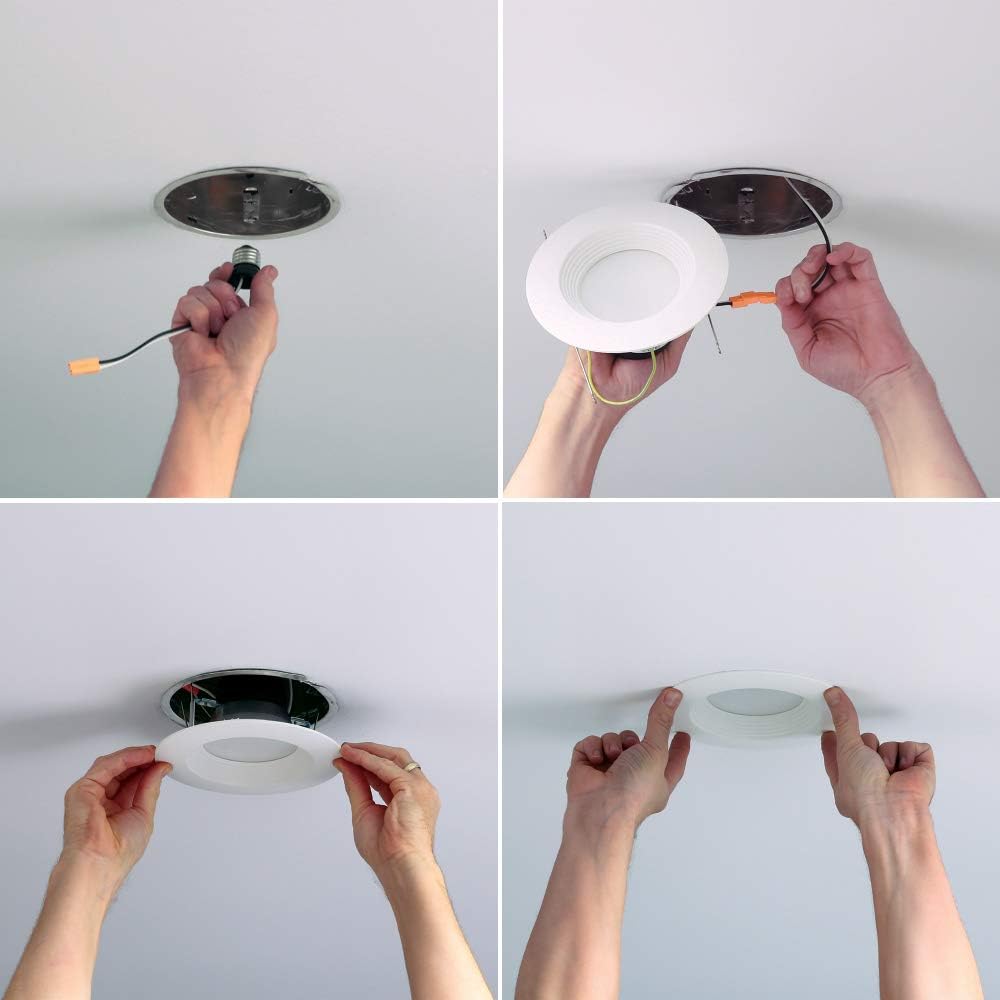 Halo 5-inch and 6-inch LED Retrofit Baffle Downlight, 3000K Soft White Recessed Lighting