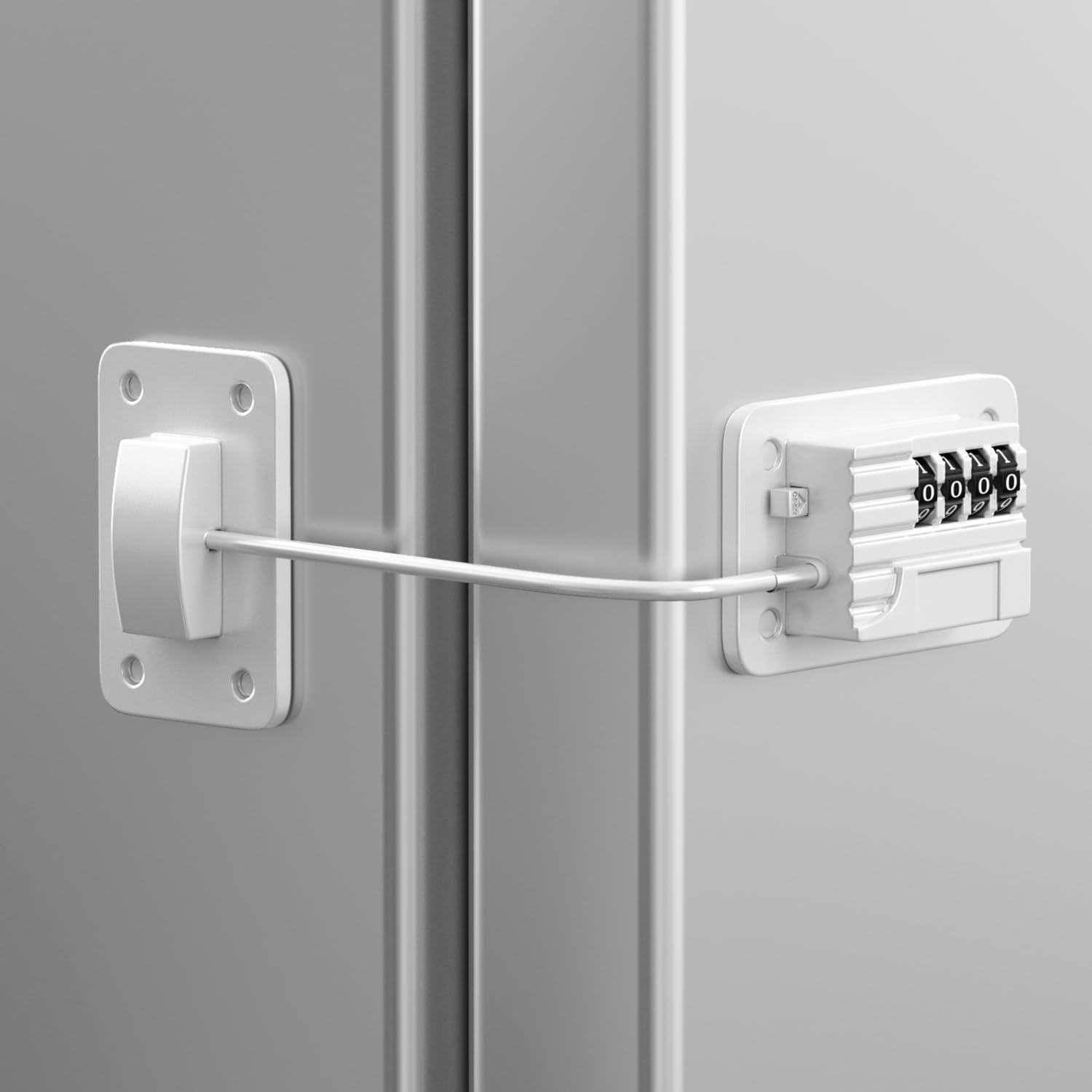 Refrigerator Lock, Heavy Duty Fridge Locks for Kids, Freezer Lock with Combination for Refrigerator Drawer Cabinet Safety, Easy to Install No Keys Needed White