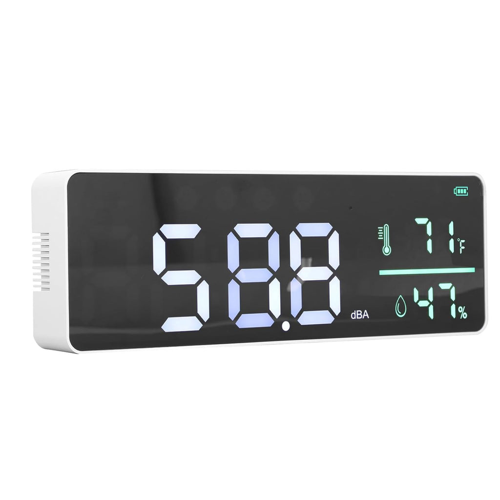 3 in 1 Decibel Meter, Sound Level Reader, Humidity and Temperature Monitor 30-130dBA - LED Display, Sensor, Ideal for Indoor and Outdoor Use