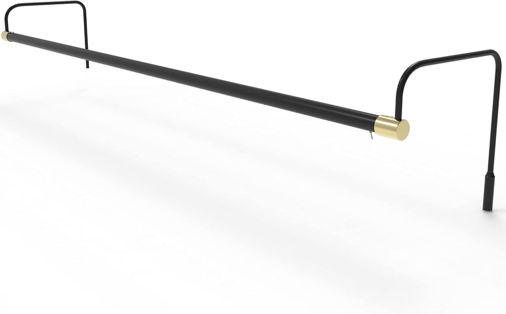 Cocoweb 43 Inch Tru-Slim Black and Brass Picture Light - LED, 2700K, Adjustable Arm, Plug-in, Toggle Switch, Sleek and Compact Design